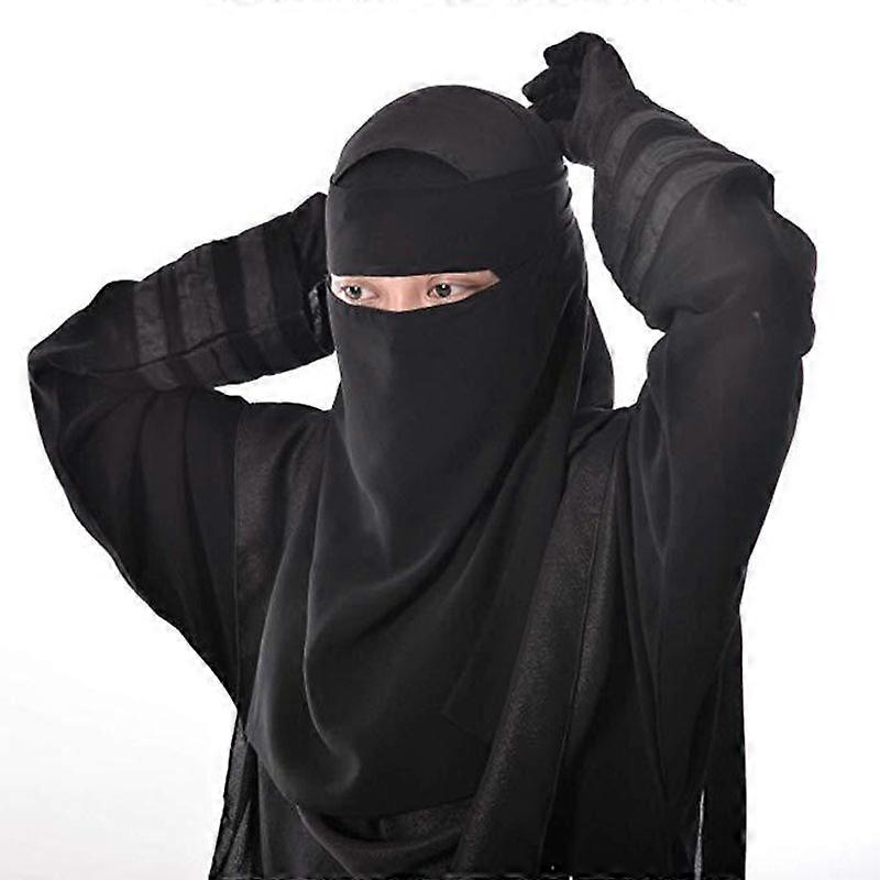 Ramadan Fashion Soft Niqab Muslim Face Cover Hijab Hat Pull On - Main Image
