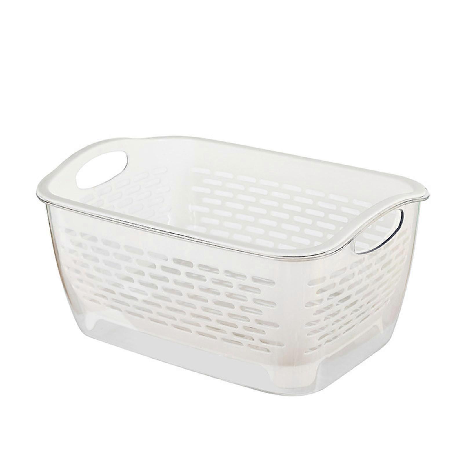 Solid-Color Double Layer Basket with Visibles Case Multipurpose Fruit Drain Basket Kitchen Accessories