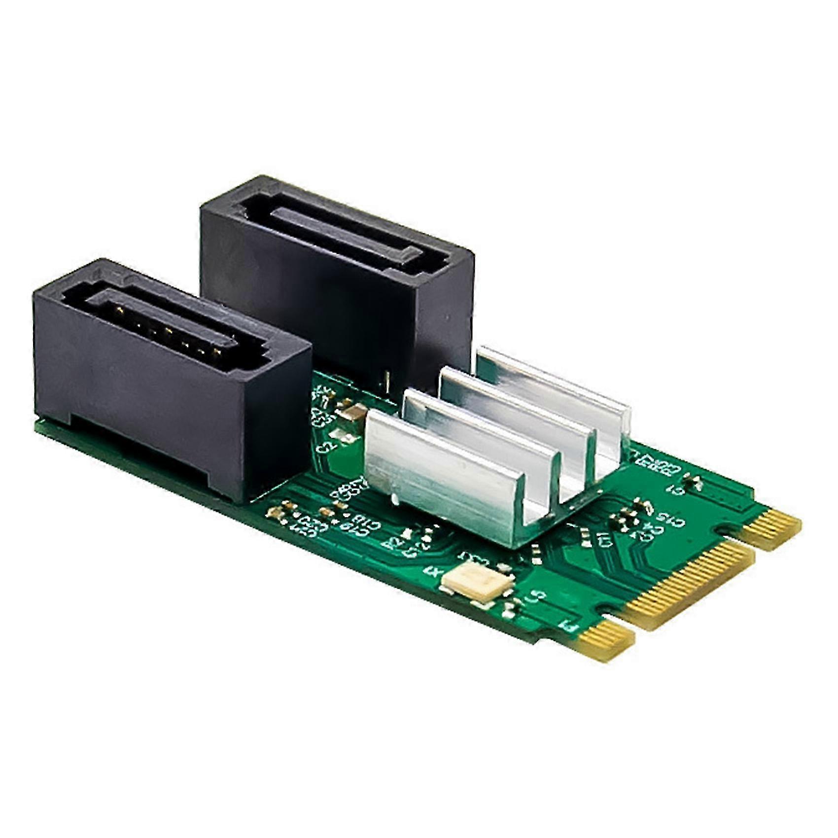 M.2 B+M KEY Adapter Card 2 Port SATA 3.0 Expansion Card ASM1061 Chip Sata 6G Hard Disk Conversion C