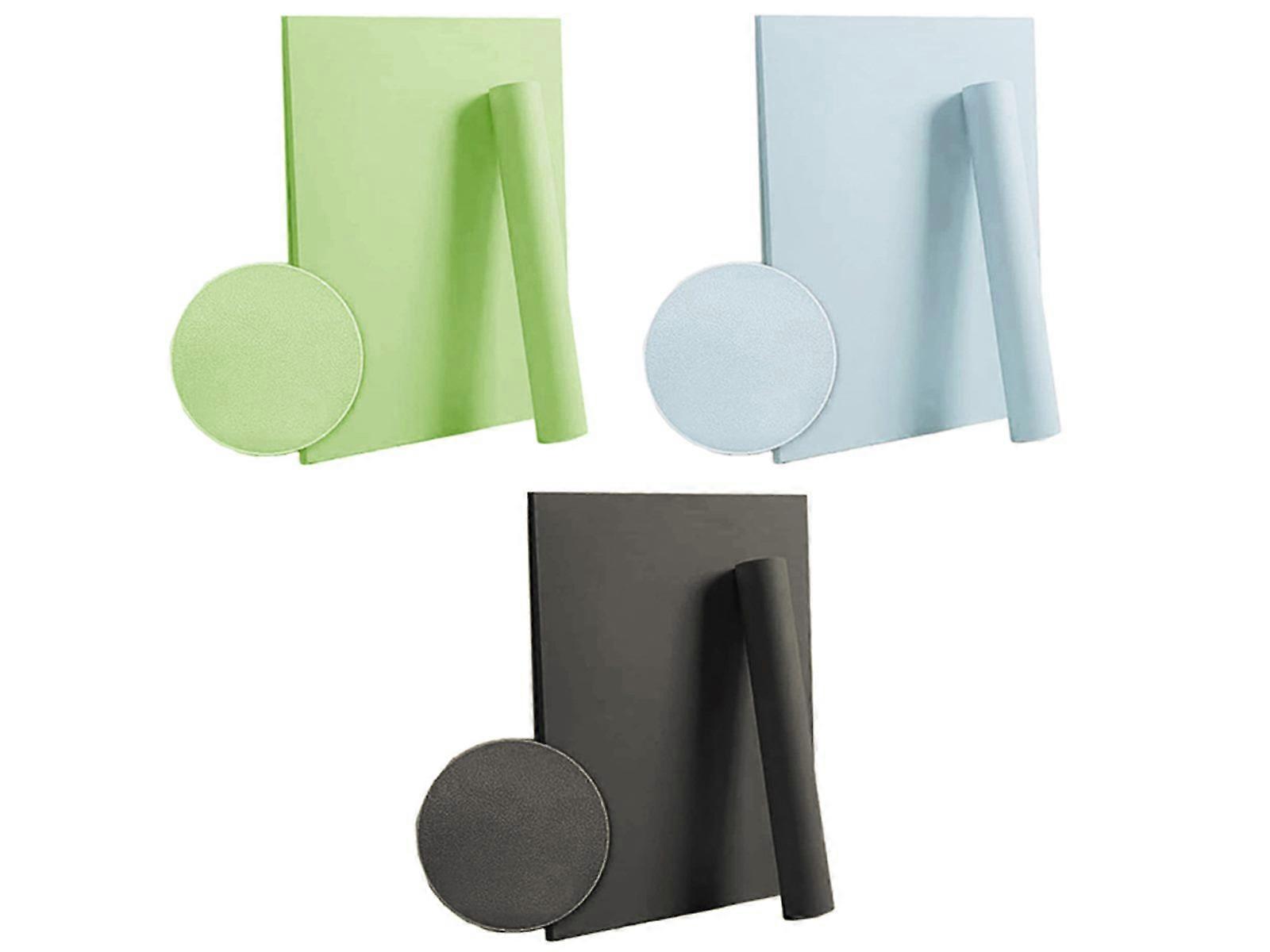 3 Rolls Self-Adhesive Solid Color Wallpaper Home Wall Sticker Blue Grey Green