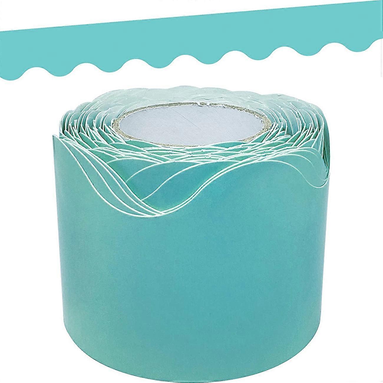 Blue Scalloped Rolled Border Trim - 50Ft - Decorate Bulletin Boards, Walls, , Windows, Doors, Schoo