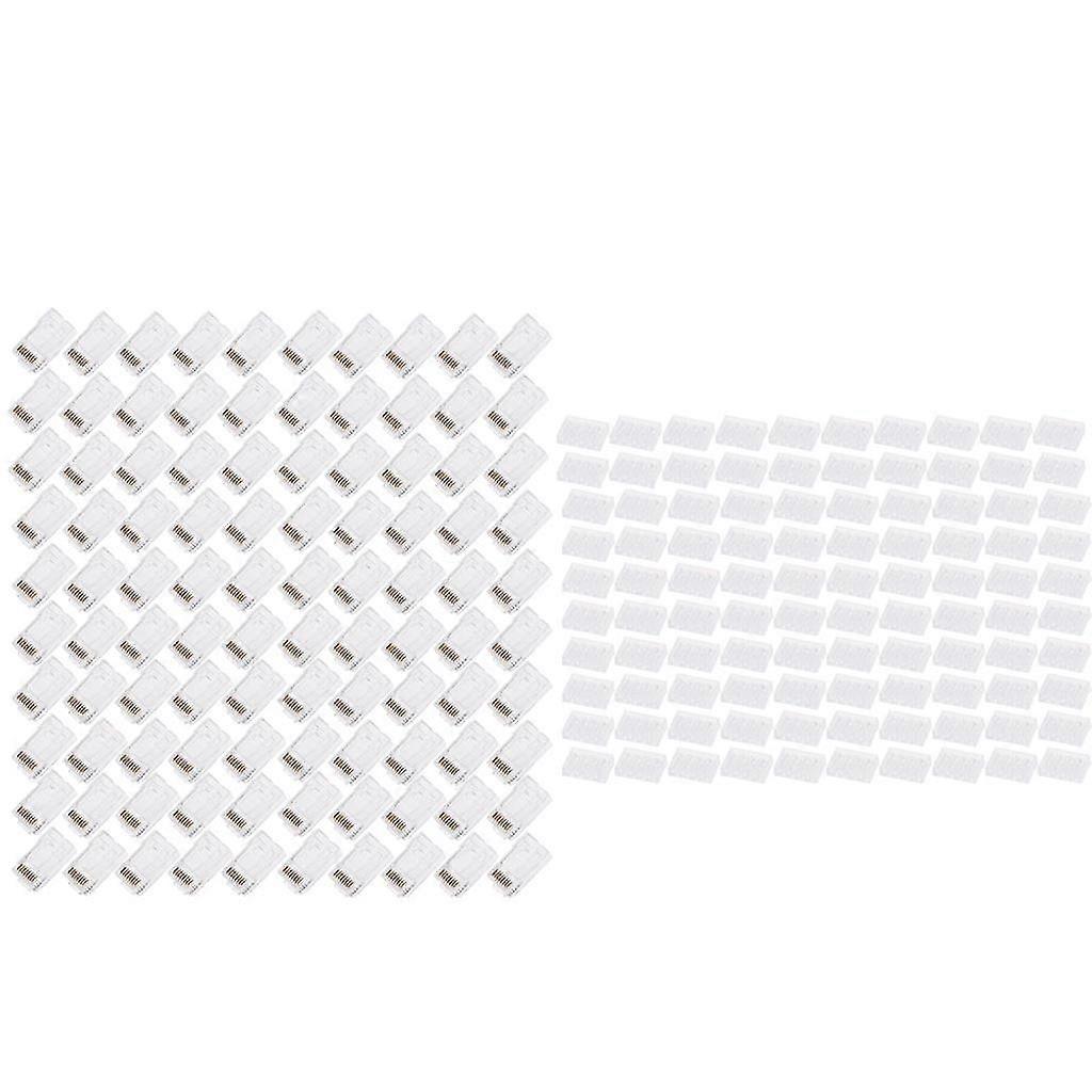100 Pcs Rj45 8p8c Cat6 / Cat6e Connector Plug Modular For Network Cable Lan Poe