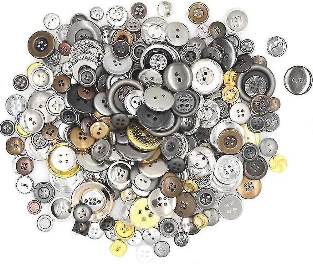 600 Pieces Metal Color Assorted Sizes Resin Buttons,plastic Round Craft Buttons For Knitting Diy Crafts Children's Manual Button Painting,assorted Siz
