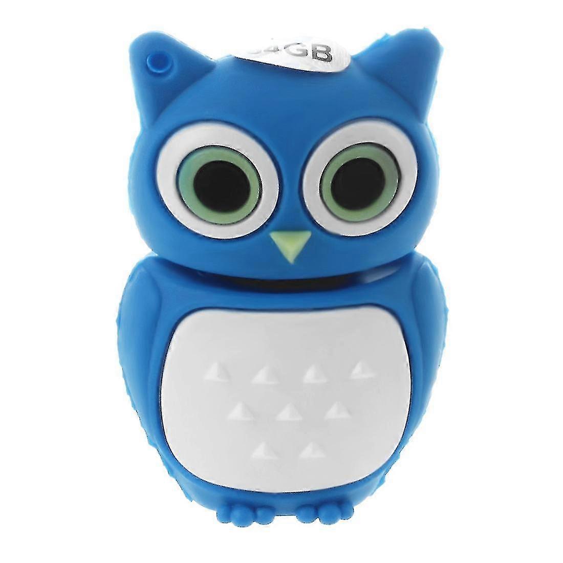64gb Usb 2.0 Memory Stick Flash Pen Drive Key Owl Shape Blue
