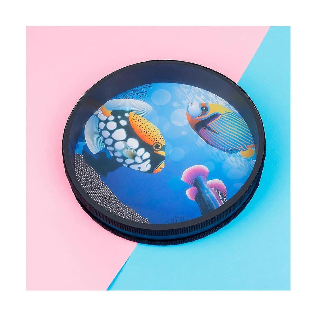 10 Inch Wave Drum Ocean Type Orff Percussion Instrument Big Wave Sound Drum Music Color + Blue