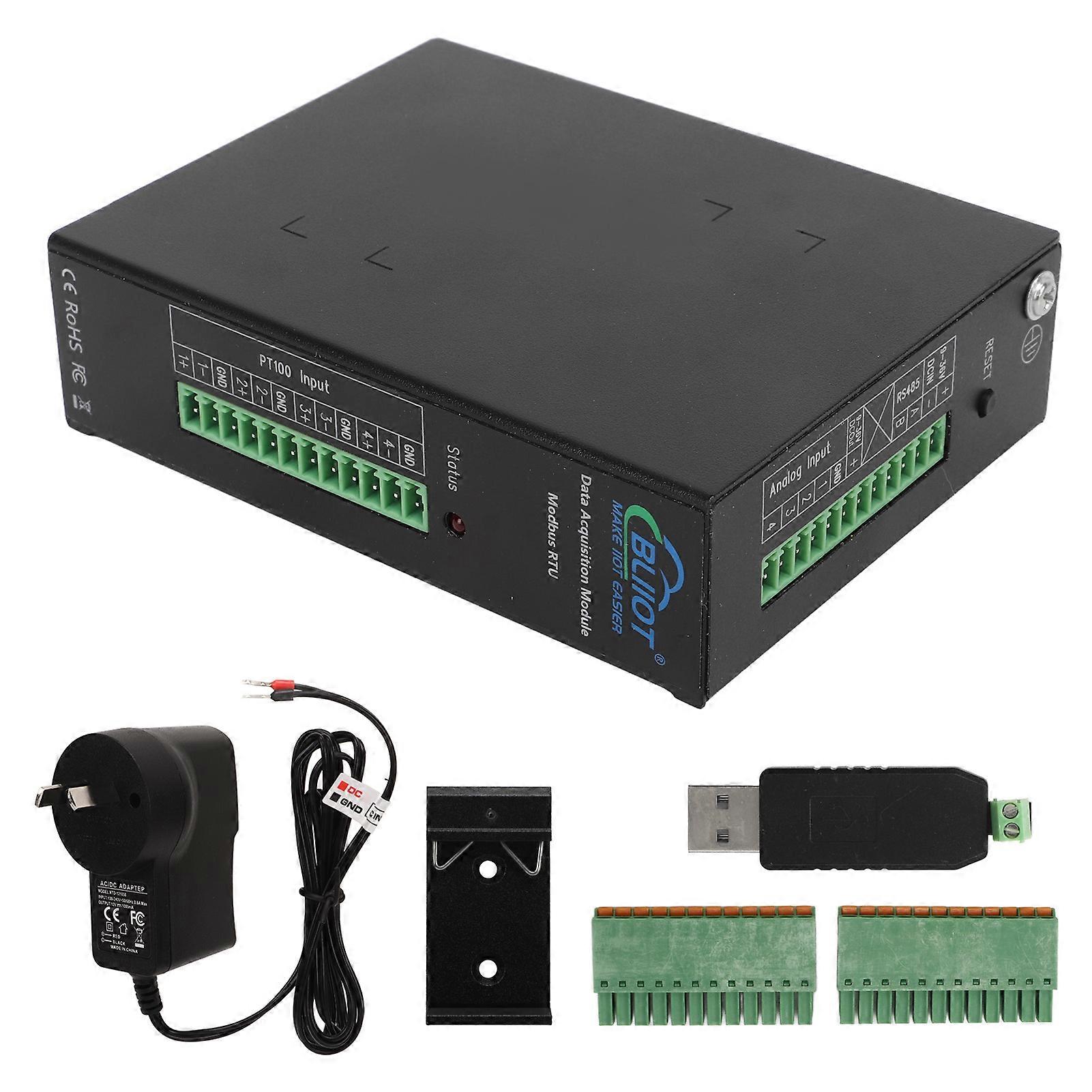 4Al 4PT Analog to for Modbus RTU Module 4 Channels RS485 PT100 Analog Data Collector Module AC100240V AU Plug