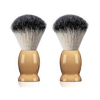 2 Pack Shaving Brush For Men With Hard Wood Handle, Luxury Professional Hair Salon Tool Gifts For Men, Perfect Fathers Day Gifts From Daughter, Wife O