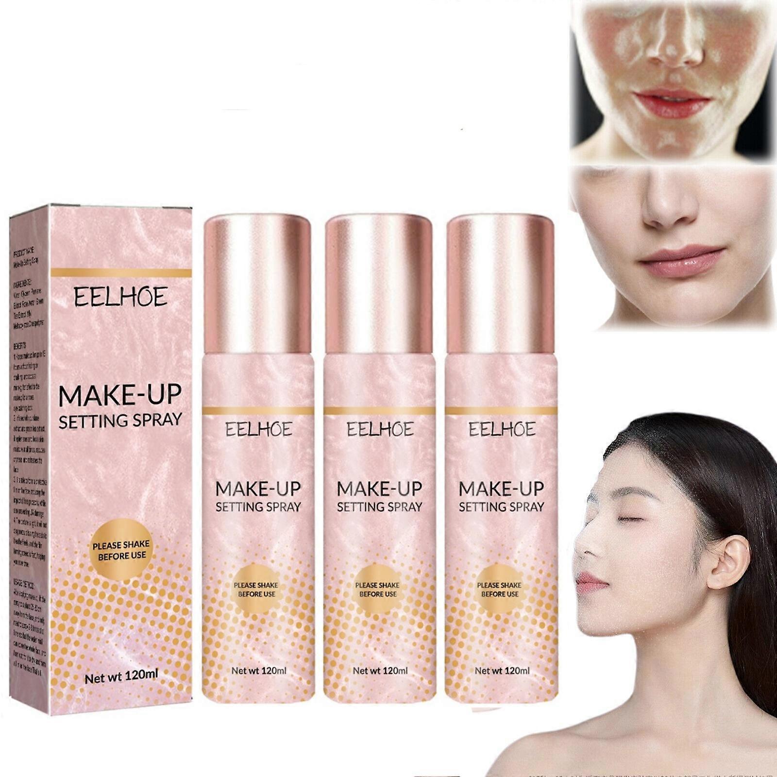 3X Glamstay + بخاخ تثبيت مكياج ترطيب طبيعي غير لامع طويل الأمد للتحكم في الزيت منعش سريع التثبيت كريم أساس خفيف الوزن