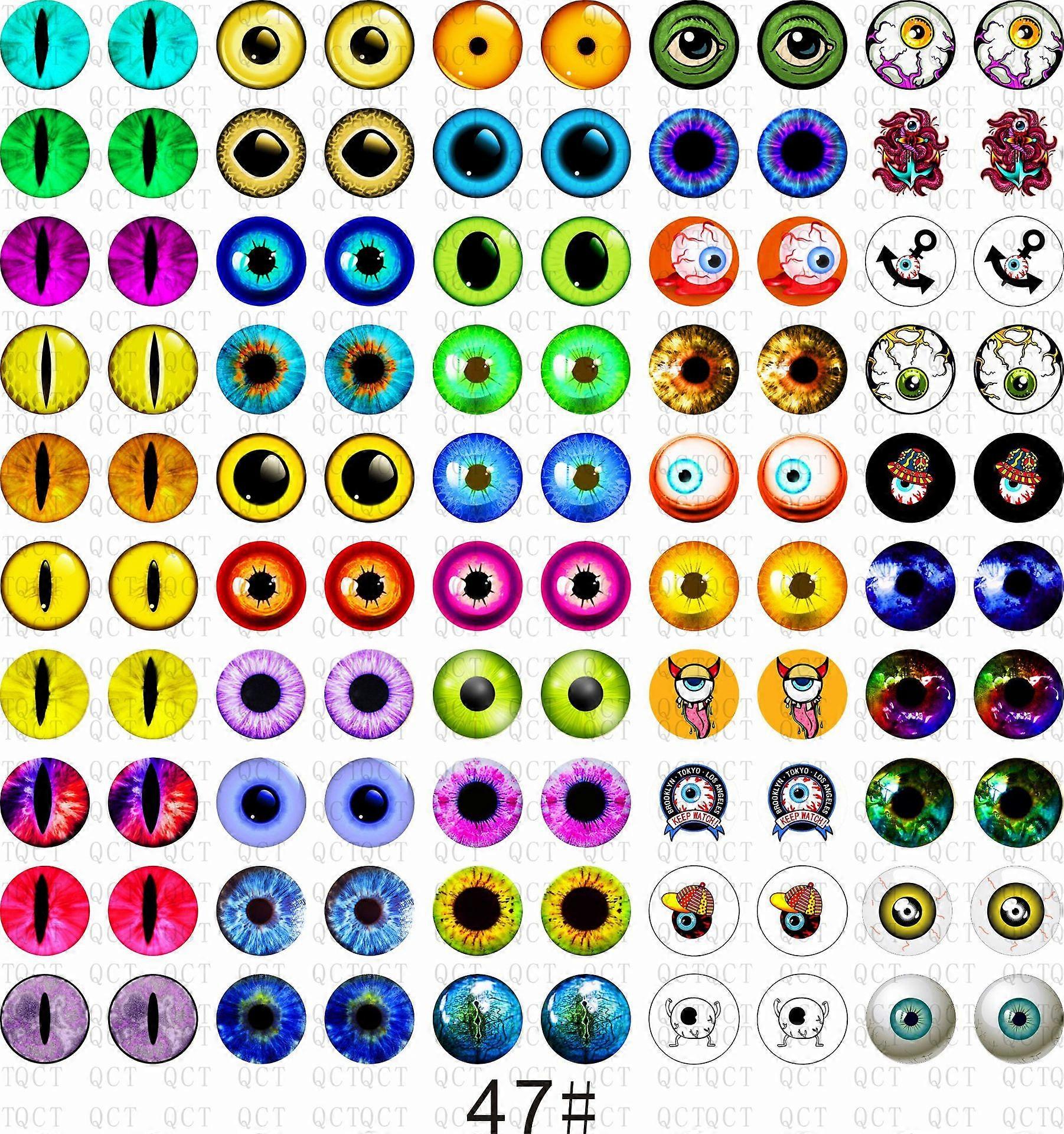 50 Pairs Glass Owl Unicorn Animal Eyes for Art Dolls Sculptures Props Masks Fursuits Taxidermy Jewelry Making Flatback