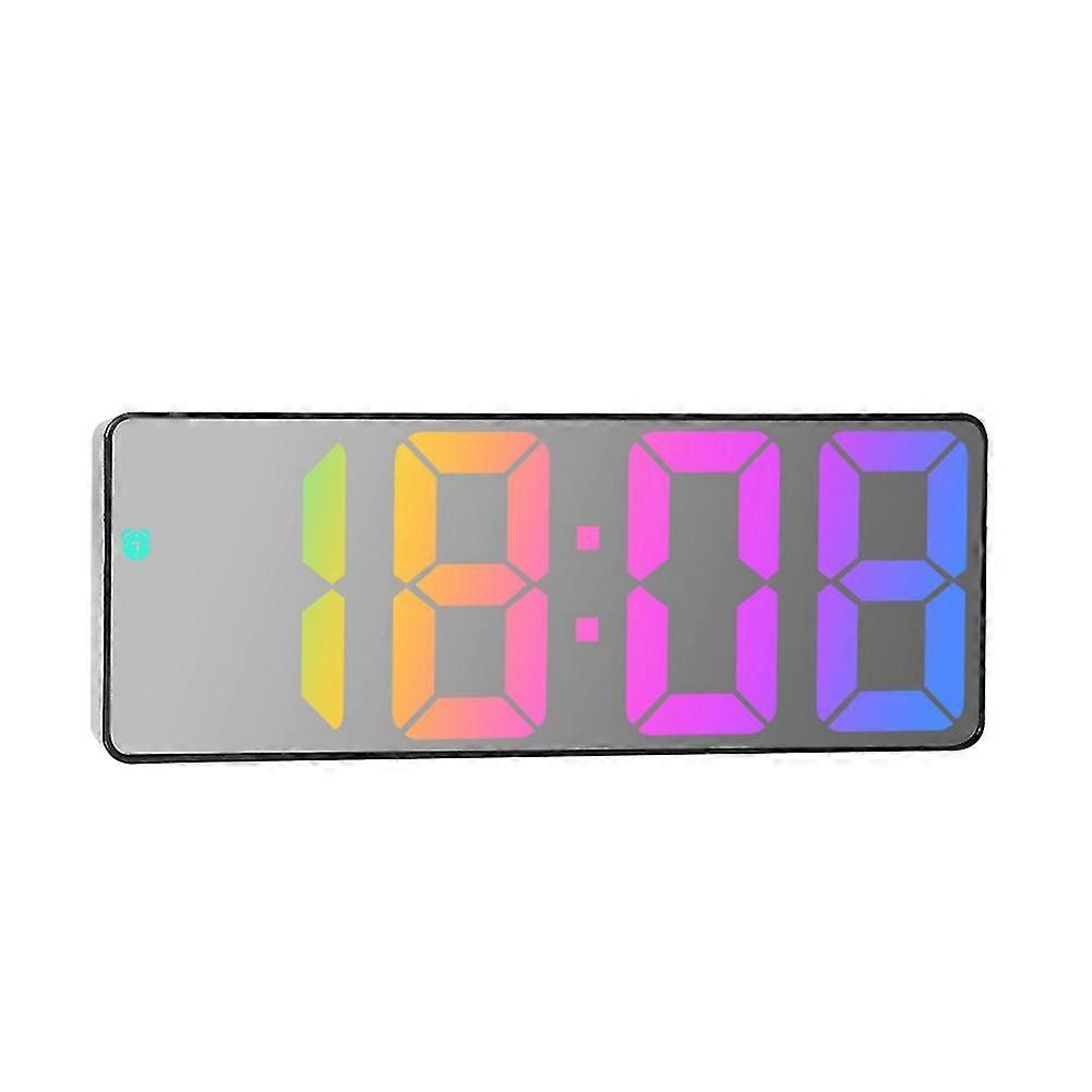 Mirror Digital Alarm Clock Voice Control Font Night Mode Table Clock Snooze 12/24h Electronic Led C