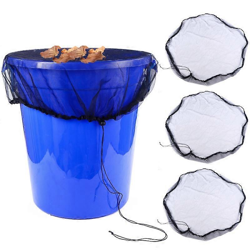 Rain Barrel Mesh Cover 3pcs Black Polyester Mesh Cover With Practical Drawstring For Outdoor