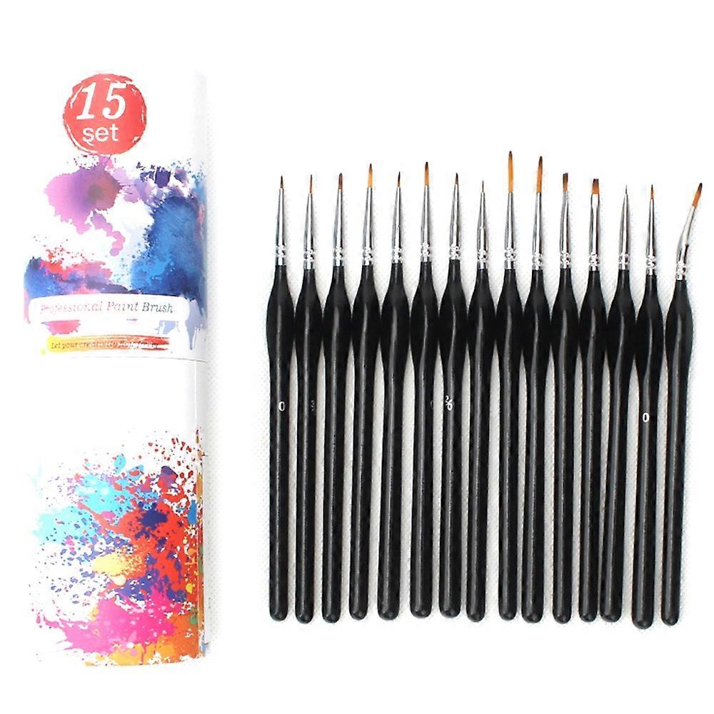 15 Fine-Pointed Detail Brushes Nail Art Brush Set Suitable for Scale Model Painting and Line Drawin