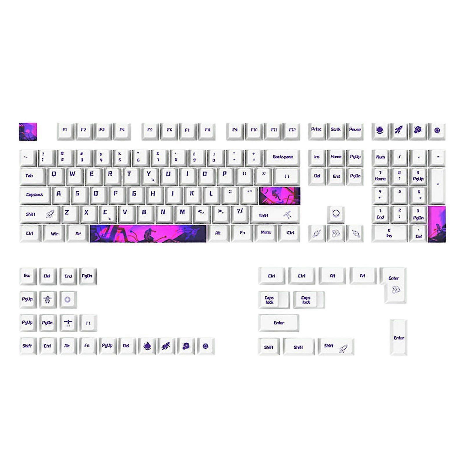 Mechanical Keyboard Keycaps For 108-key 5-side Dye Sublimation Pbt Game Keycap