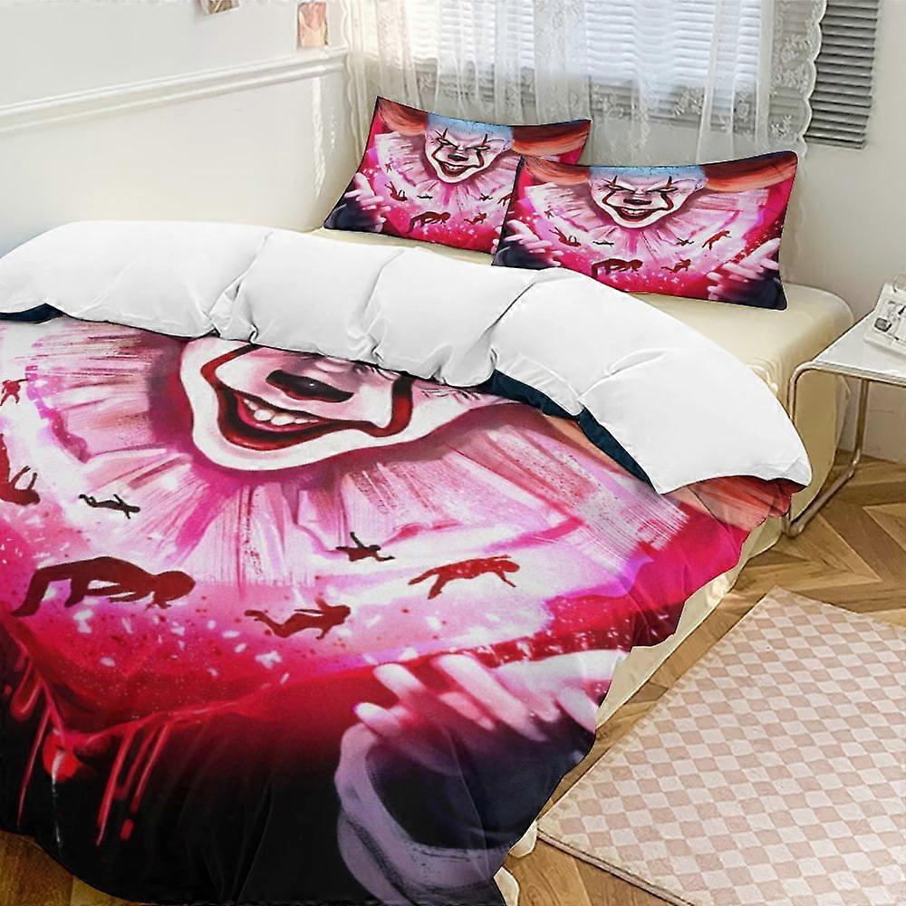 v2074 Bed Sheets Bedding Pennywise 3-Piece Bedding Set Soft Warm And Comfortable Bed Set with 1 Duvet Cover And 2 Pillowcases Bed Sheets yuq2074