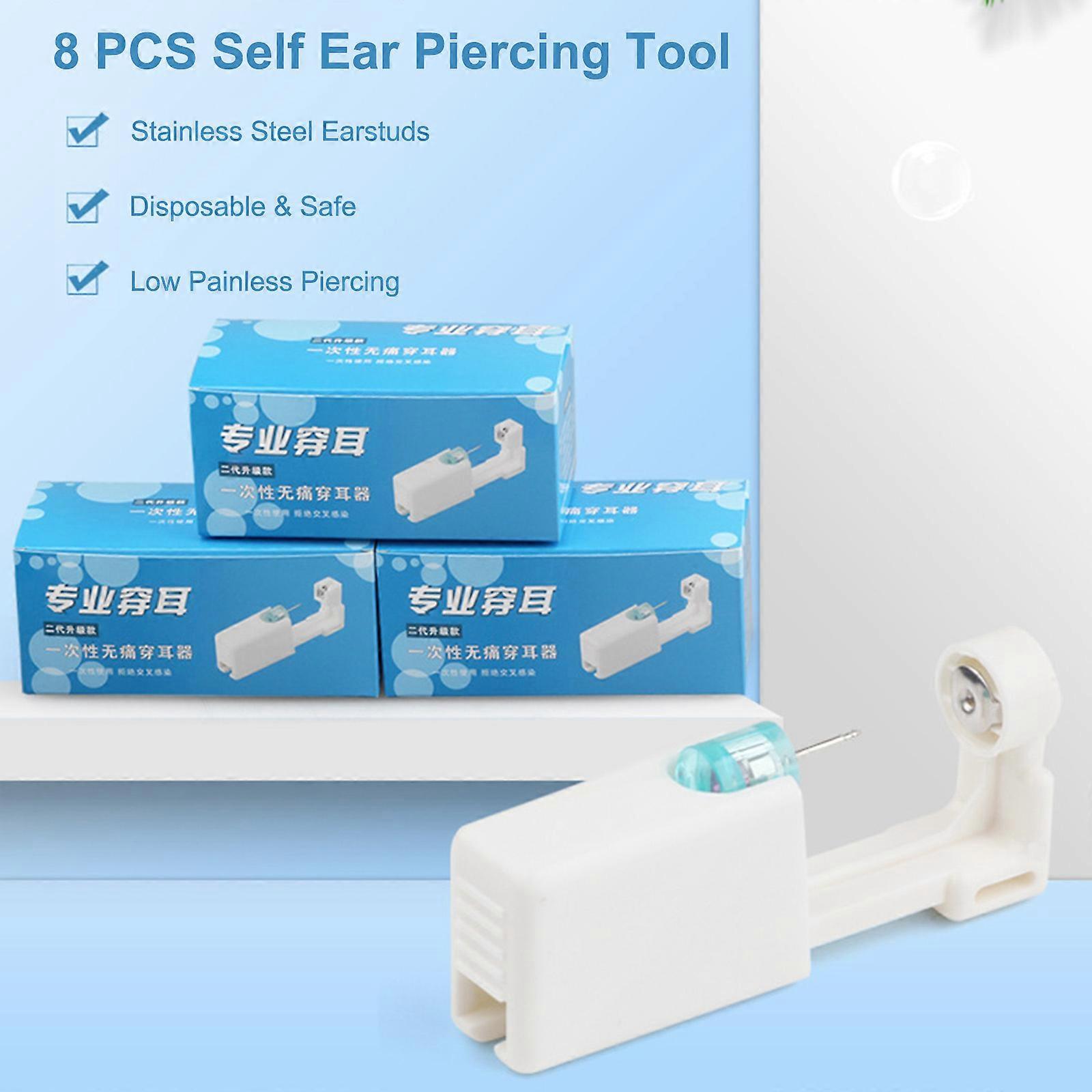 Disposable painless ear piercing device painless automatic detachable ear piercing gun 316 titanium steel ear studs sterilized individually packaged 8