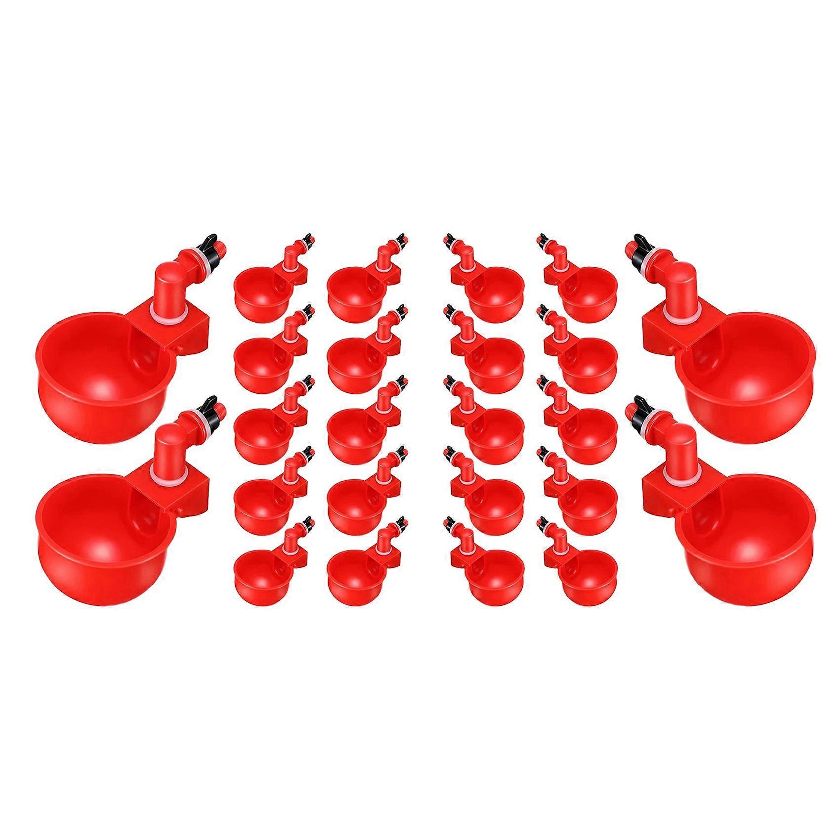 24PCS Chicken Watering Cup Automatic Filling Waterer Poultry Drinking Bowl Thread Watering Feeder C