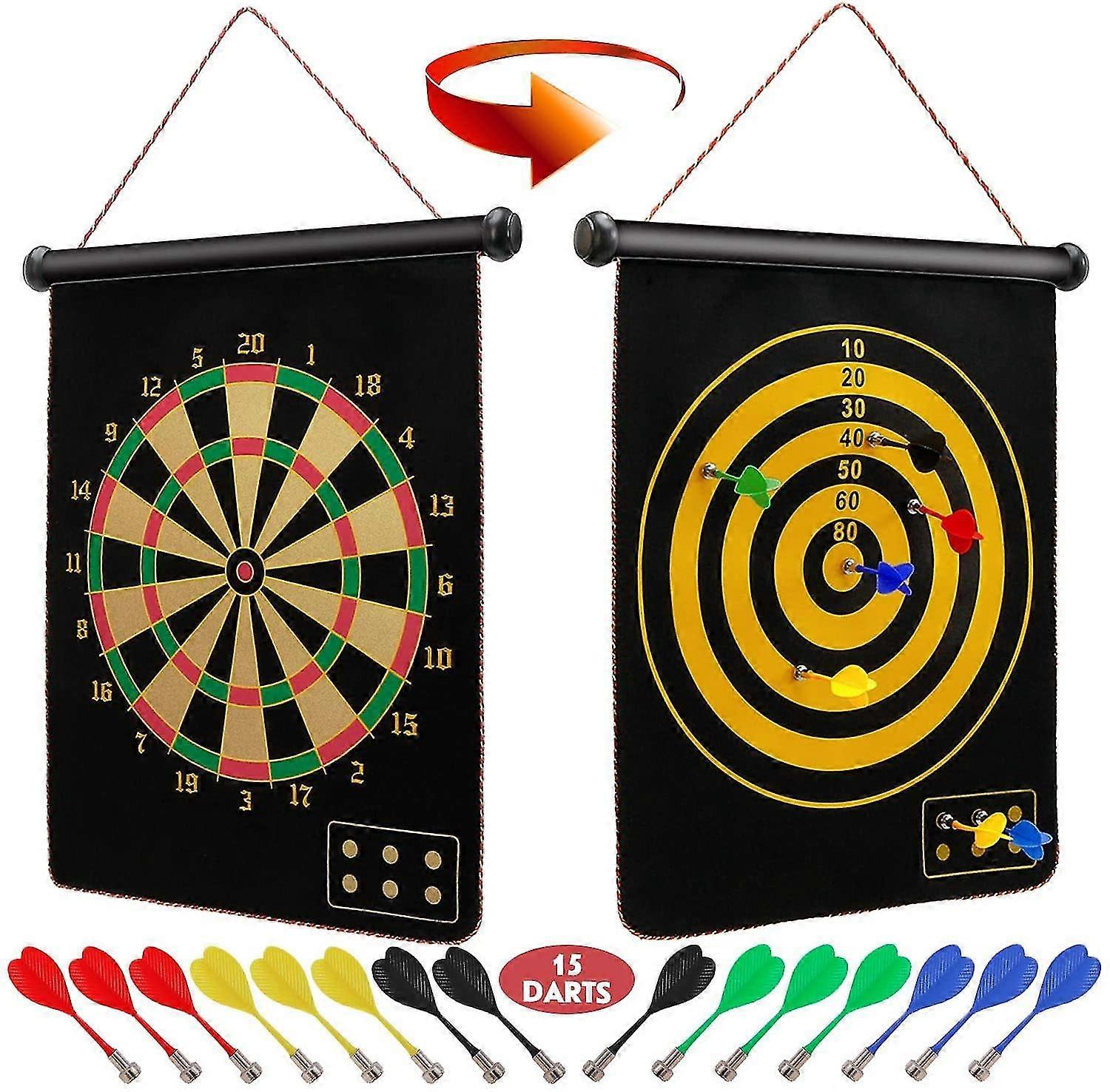 Magnetische Dartscheibe für Kinder und Erwachsene, doppelseitiges Brettspielset