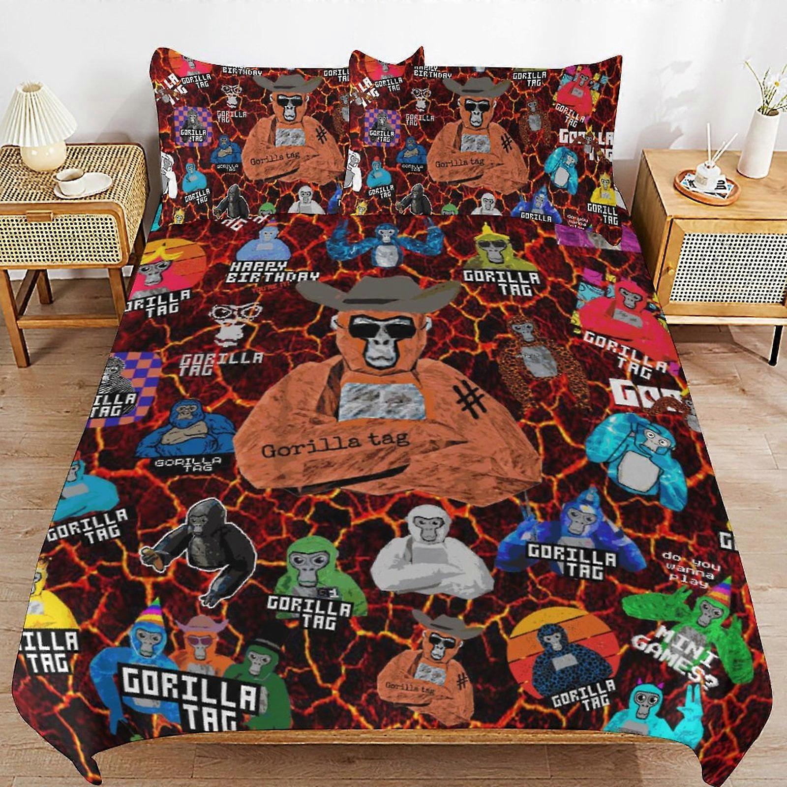 Bedding set WM218 Gorilla Tag Bedding Set Duvet Cover Comfortable and Lightweight Cartoon Bedding 3 Piece (Multiple sizes to choose from) SW218