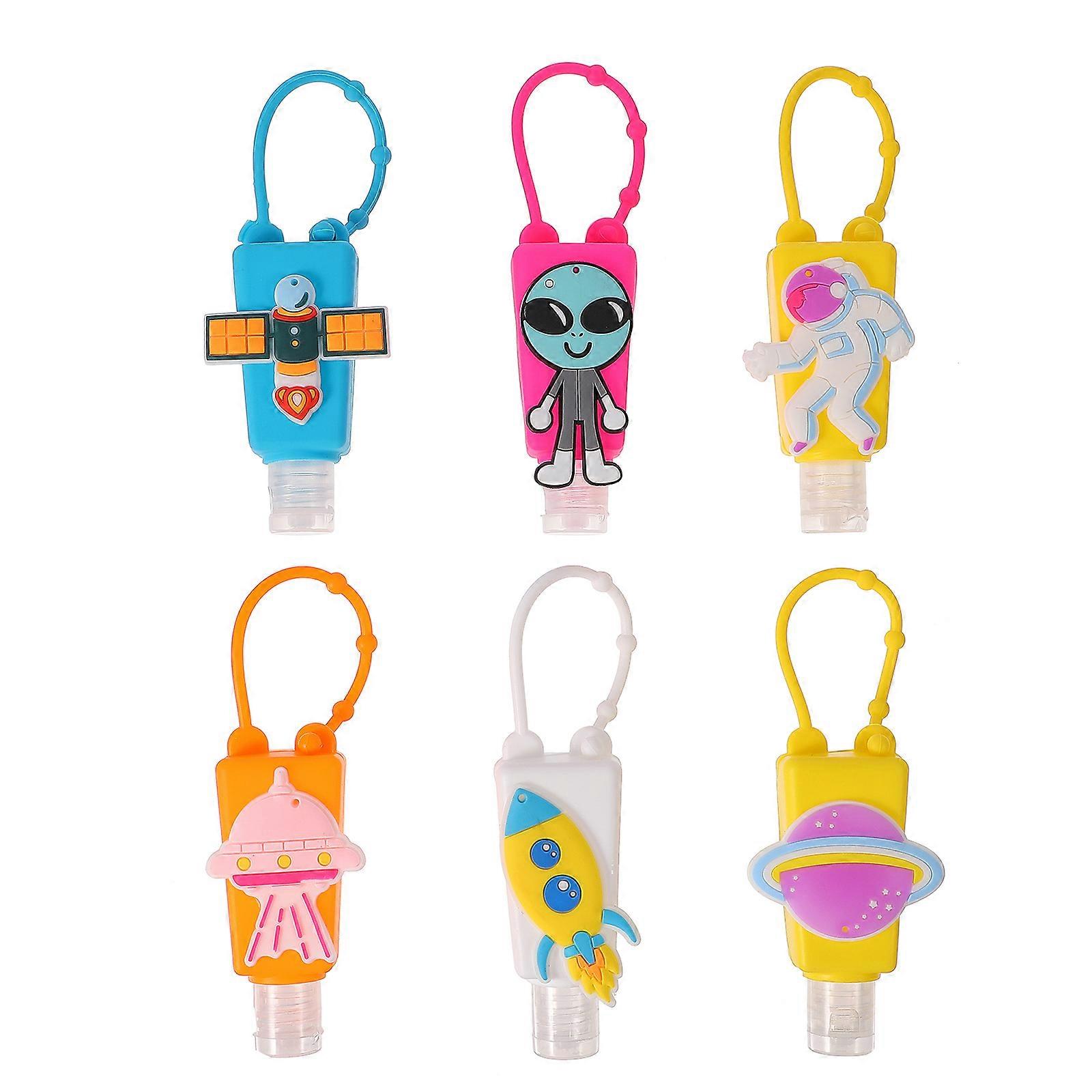 6pcs Cartoon Rejseflasker Dispensere Flydende Håndsprit Containere