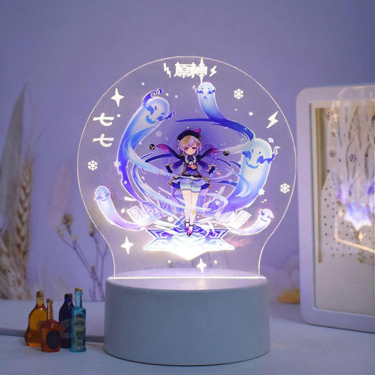 Genshin Impact Barbara 3D Led Acrylic Night Lights 7 Colors USB Anime Lamp