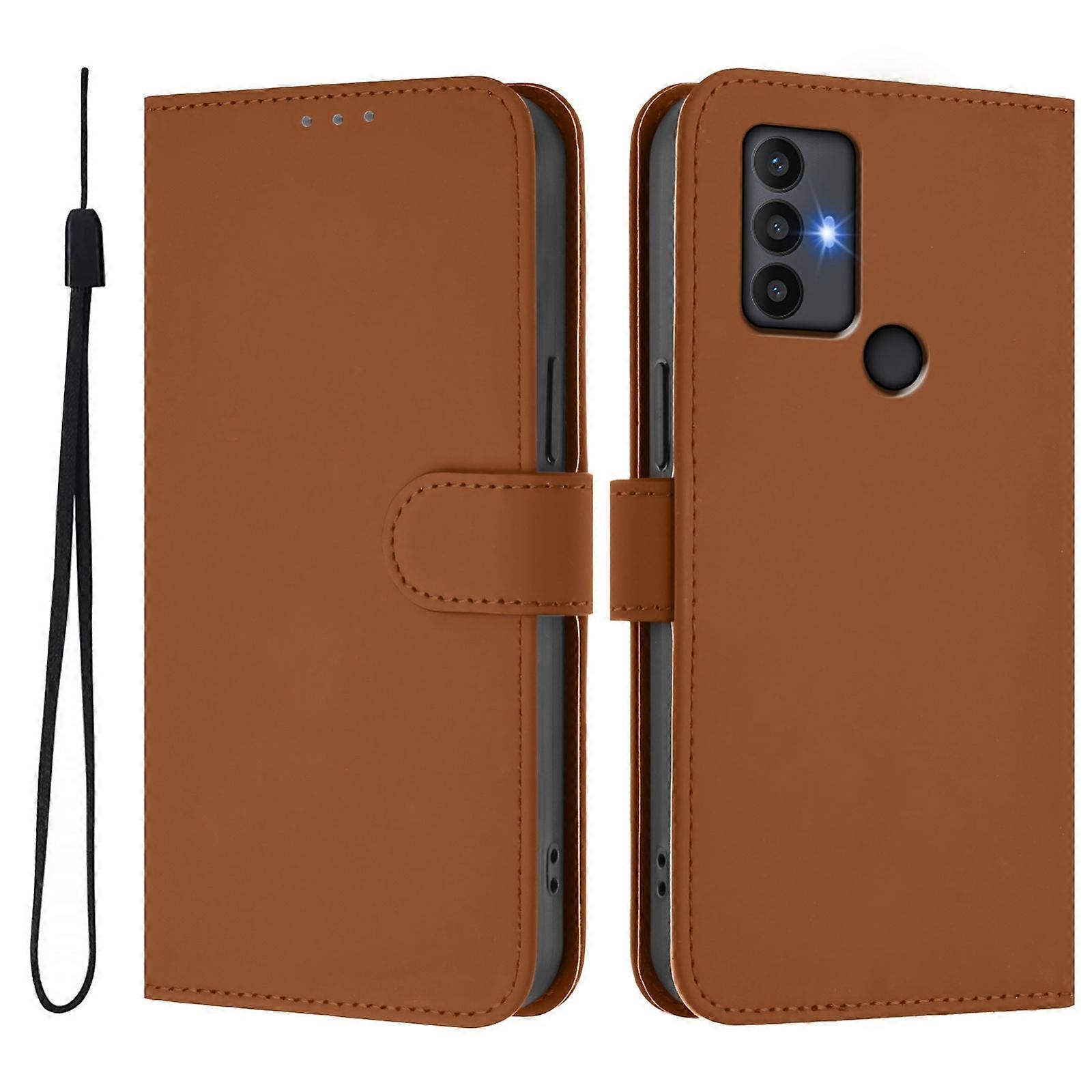Solid Color PU Case For TCL 30 SE