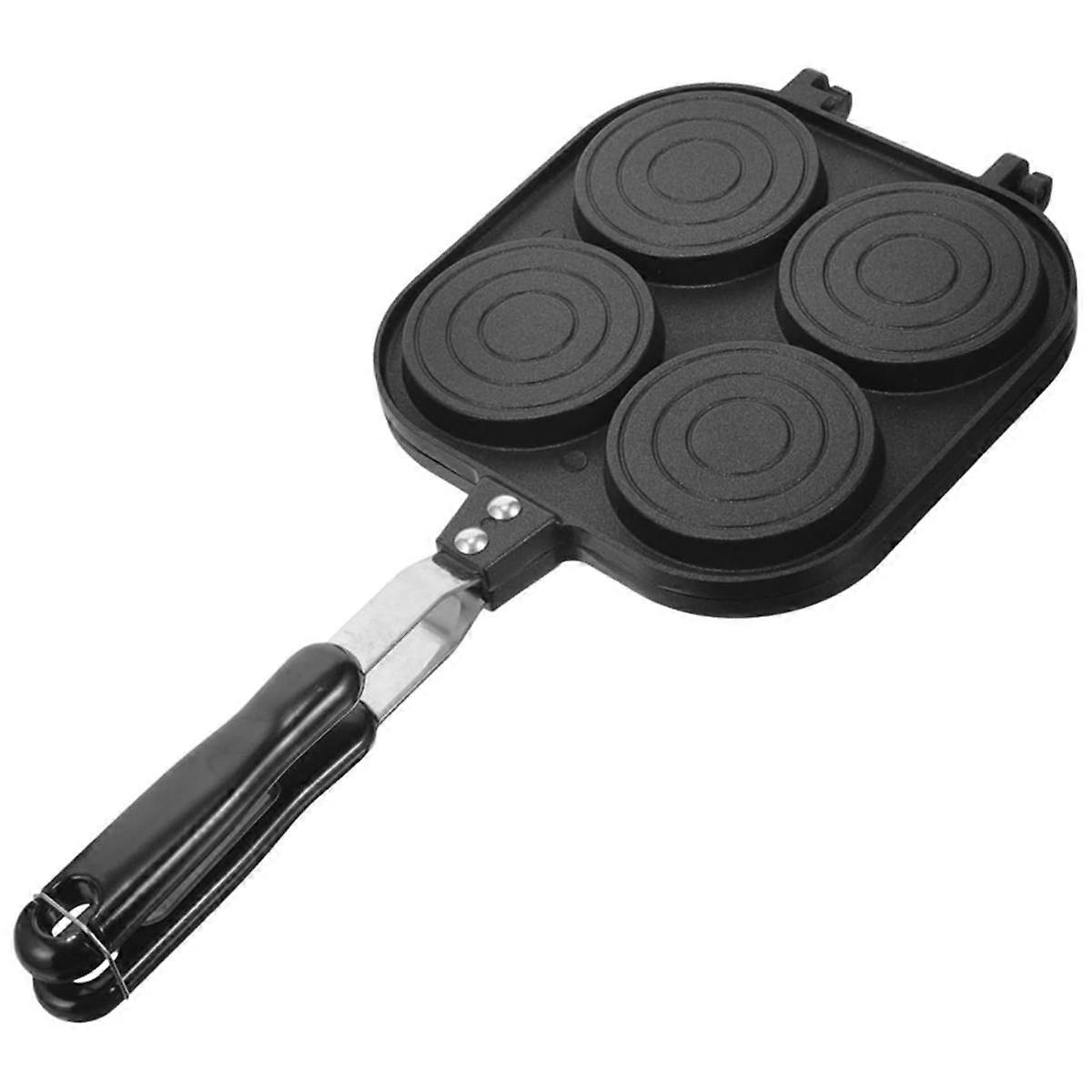 Wheel Pie Grill Pan Mini Frying Pan Double Sided Pancake Pan Nonstick Egg Pan Burgers Multi-Hole Eg