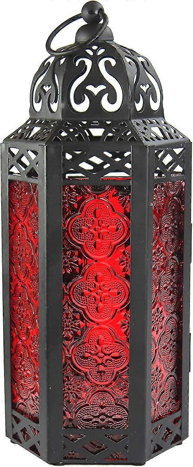 Moroccan Decorative Candle Lantern Holder, Red