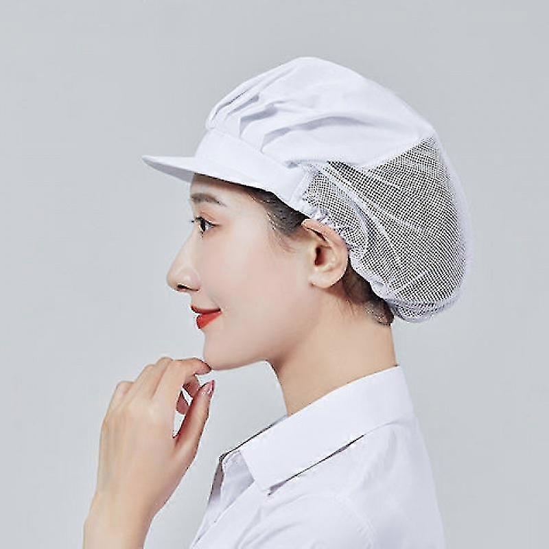 Cooking Hat Mesh Chef Hat Half Mesh 2pcs Unisex Mob Cap Industrial Workshop Protective Working Elastic Kitchen Hat