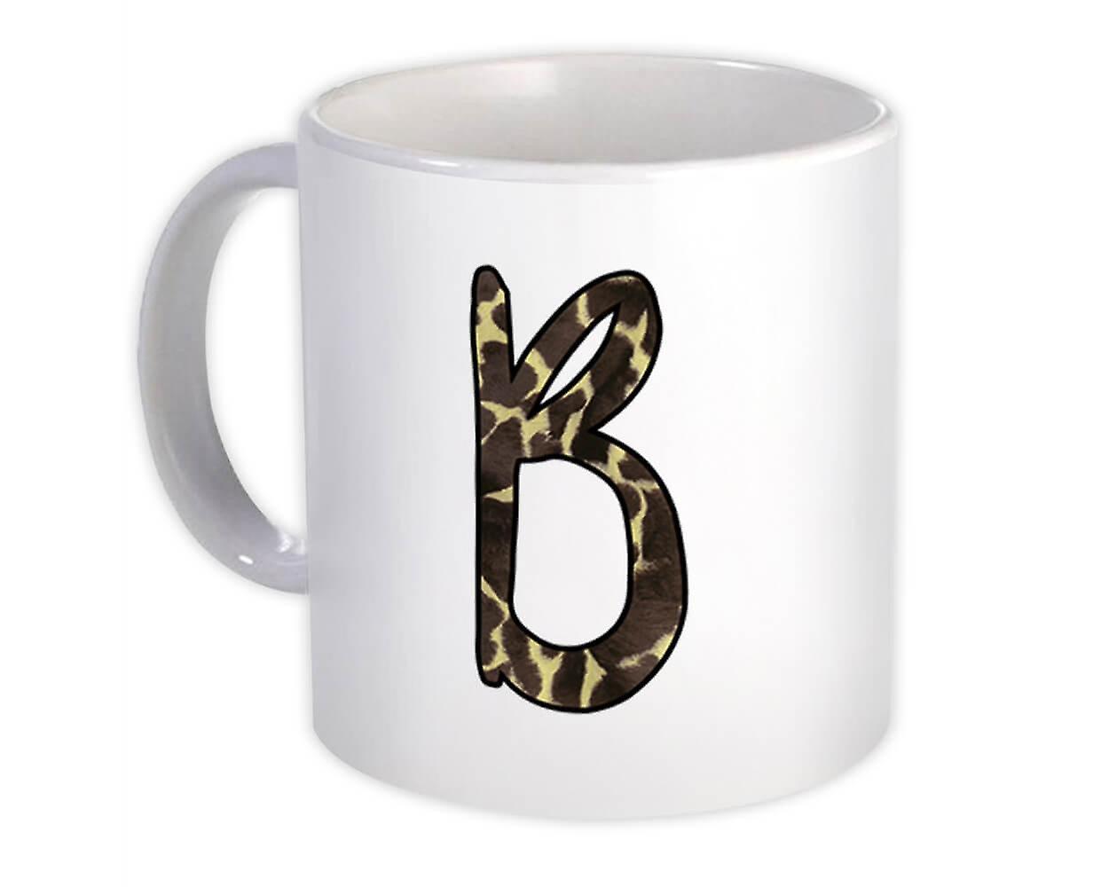Gift Mug: Monogram Letter B Giraffe
