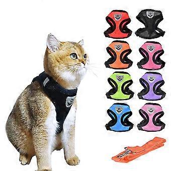 Adjustable Reflective Dog Harness With Leash – Soft Vest For Puppy/Cat