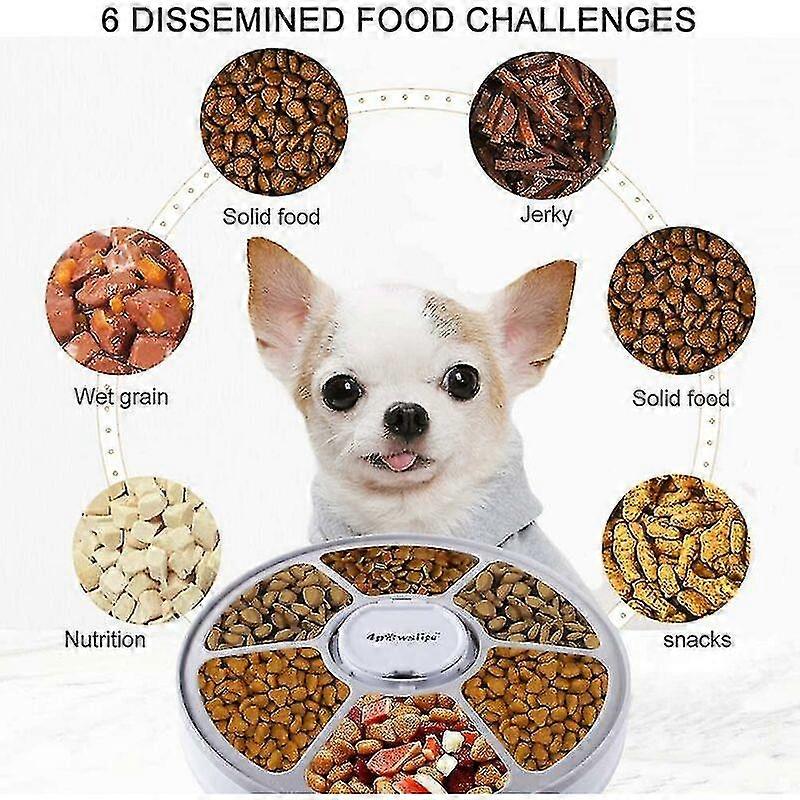 Pet Feeder, Automatic 6 Meal Feeder, Digital Timer