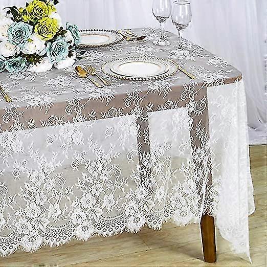 1 Piece White Lace Tablecloth Elegant Floral Tablecloth Rectangular Tablecloth White Vintage Lace Tablecloth Rustic Bohemian