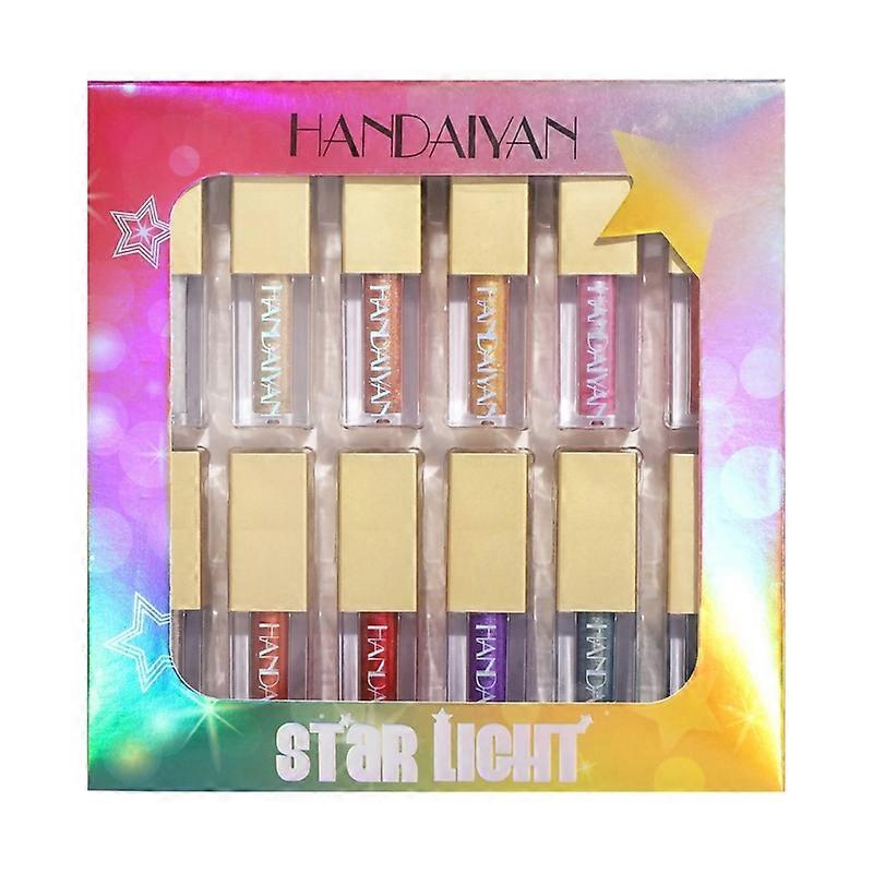 12PCS Liquid Glitter Eyeshadow Set Long Lasting Shimmer Waterproof Makeup