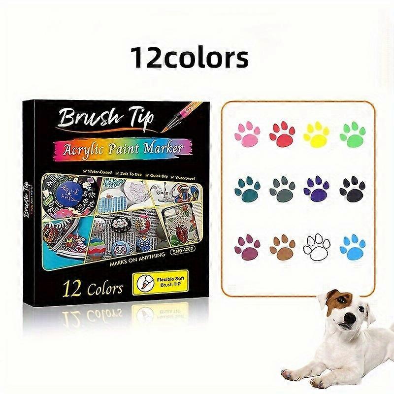 12/24pcs Vibrant Dog Nail Polish Pens Set - Quick-Dry, Safe & Easy Application for Pets, 12 Colors - Perfect for Dog or Cat Glamour, Puppy Nail Groomi