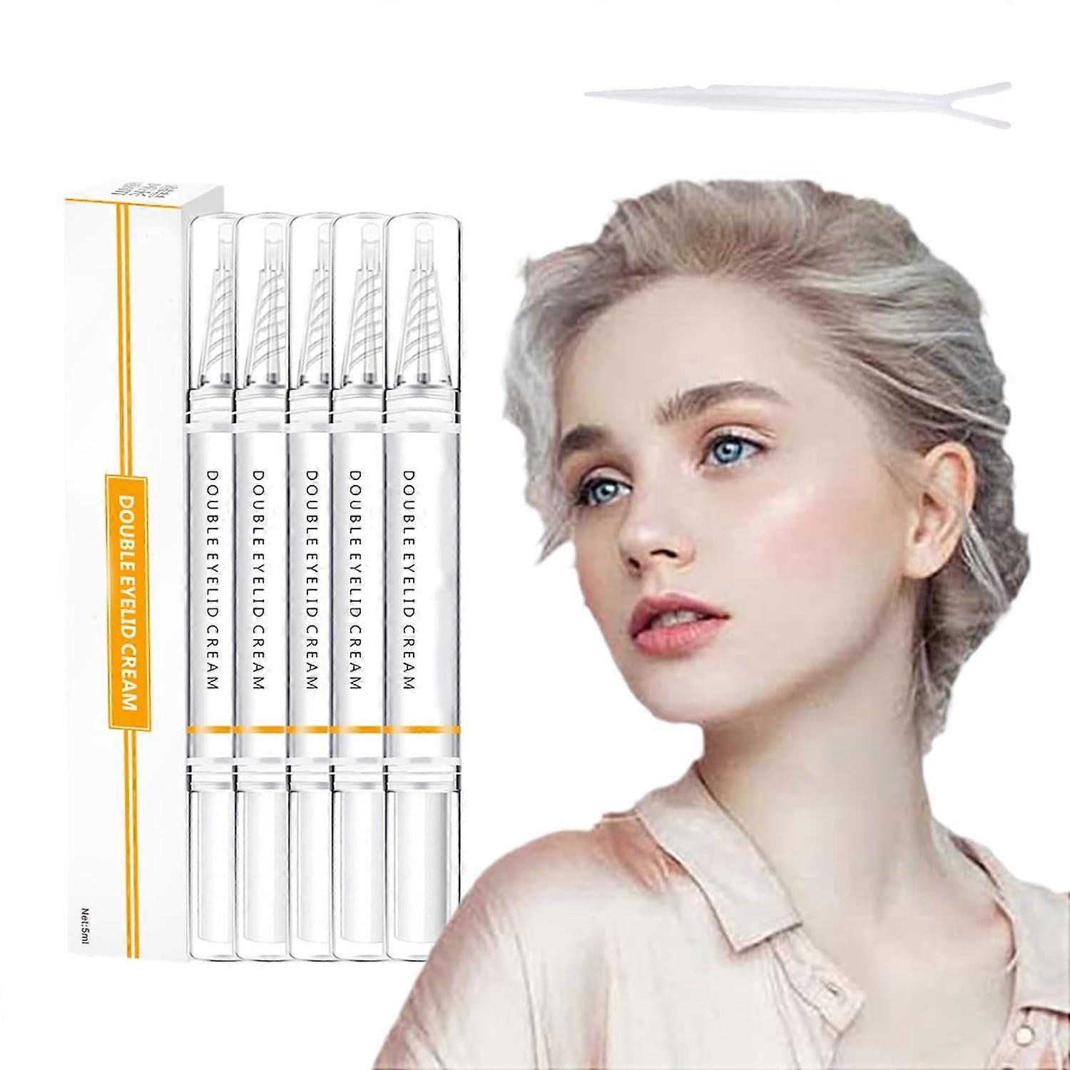 5Pcs Double Eyelid Defining Cream, Bigeyes Lifting Eyelid Defining Cream, Safe and Natural Invisible, Easy to Remove, Self-Adhesive Invisible Double E