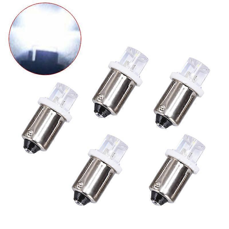 5pcs Low Power 12V 24V BA9S LED Indicator Bulb License Plate Bulb Instrument Bulb Detector Lamp white