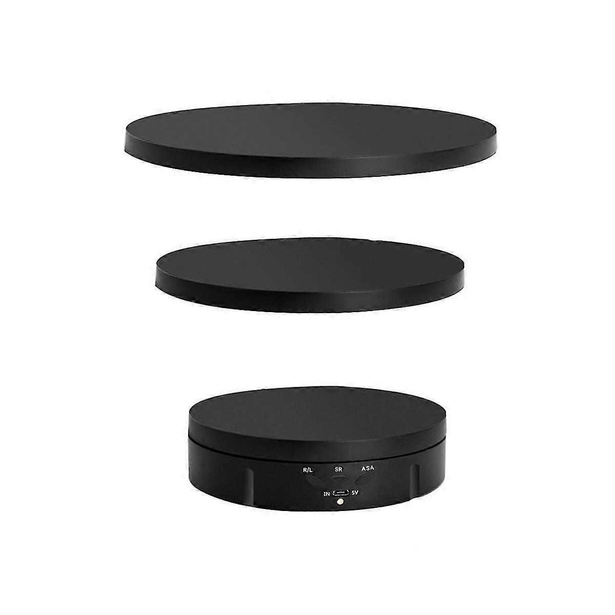3 Speeds Electric Rotating Visualizer 360 Turntable Usb Charge Display Stand For Video Prop Jewelry Shoes Black