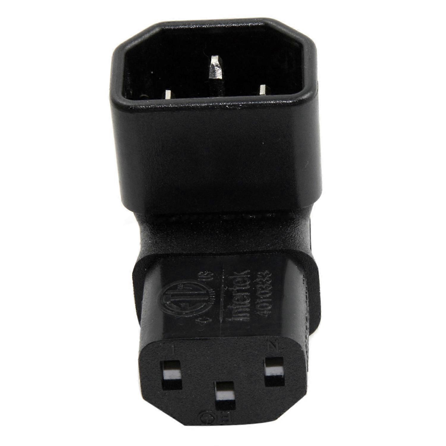 IEC Male C14 to Up Right Angled 90 Degree IEC Female C13 Extension Adapter