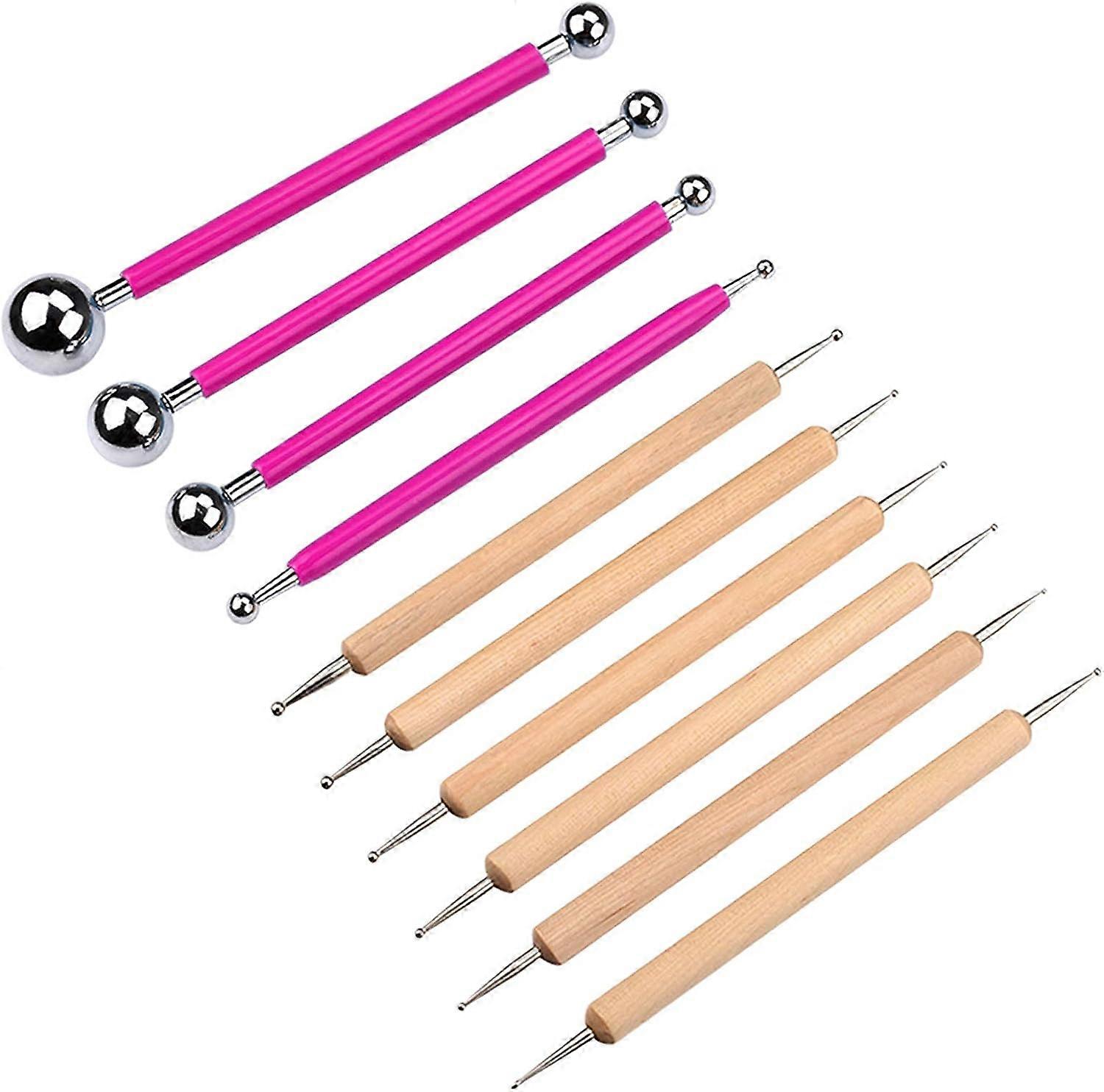 10 Piece Dotting Tools Ball Styluses for Rock Painting, Pottery Clay Modeling Embossing Art