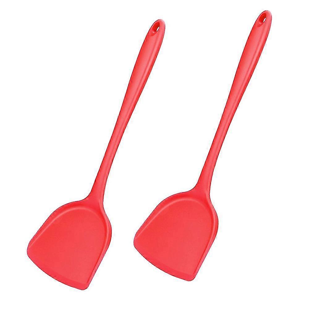 Pack of 2 Silicone Wok Spatula, Non-Stick, Heat, Stain and Odor Resistant, Easy to Clean and Dishwasher Safe, Seamless Kitchen Utensil for Cooking, Ba