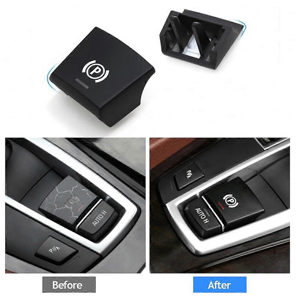Furulu 2X Handbrake Auto Hold Button Switch Cover Chrome Trim For BMW 5 6 7 X3 - Foto 9