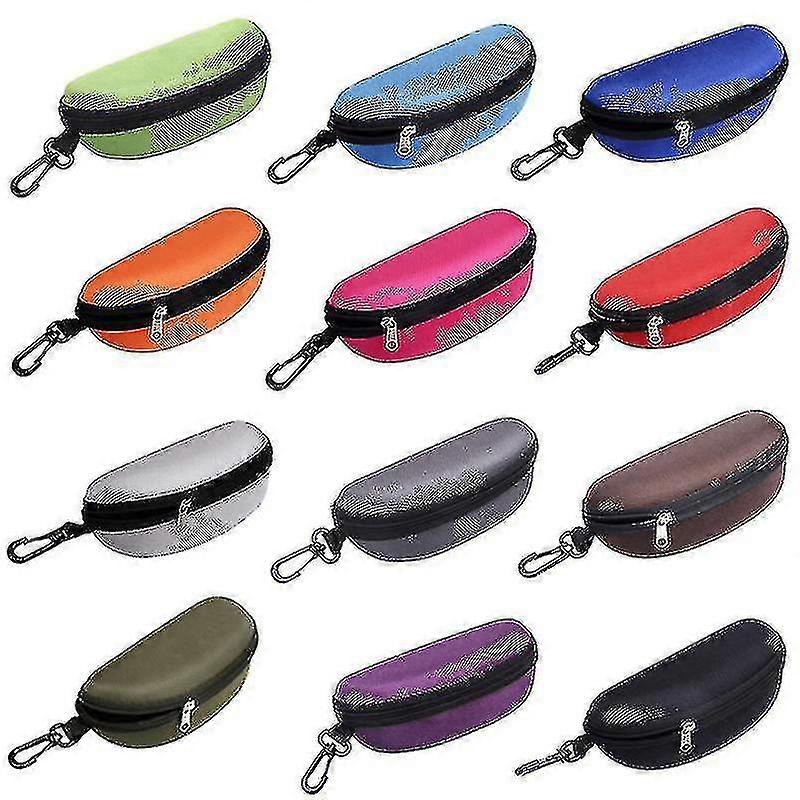 Lunettes de soleil portables Case Lunettes Protector Lightweight Zipper Eyeglass Shell avec mousqueton