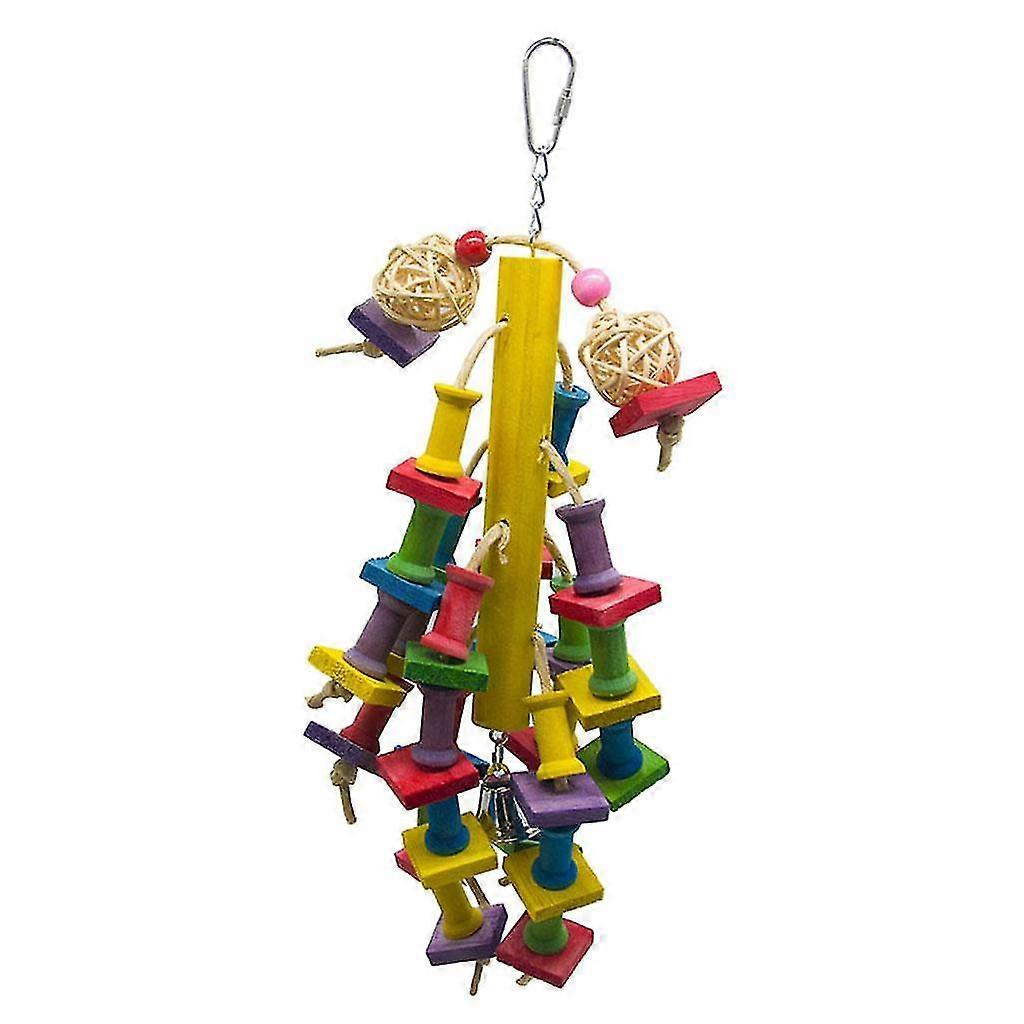 Pet Bird Parrot Chew Hanging Toy Swing Perches Block For Parakeet