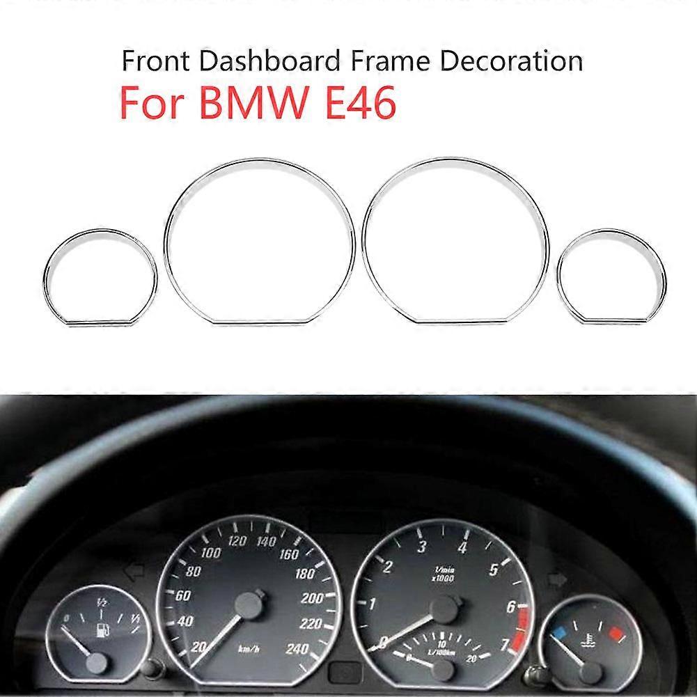 For BMW Chrome Gauge Dash Dial Rings Bezel Trim Speedometer AC for BMW E46 M M3 Car Circle Styling Cover Car Accessories