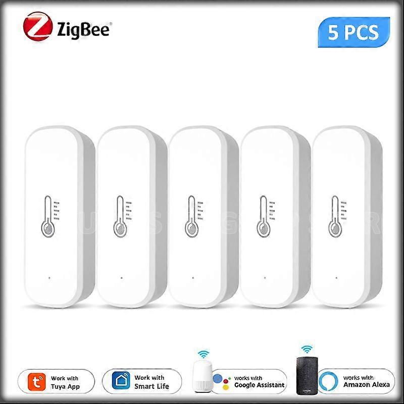 Tuya Zigbee Temperature And Humidity Sensor Need Zigbee Gateway Hub Smart Home Indoor Hygrometer Alexa Google Home Voice Control
