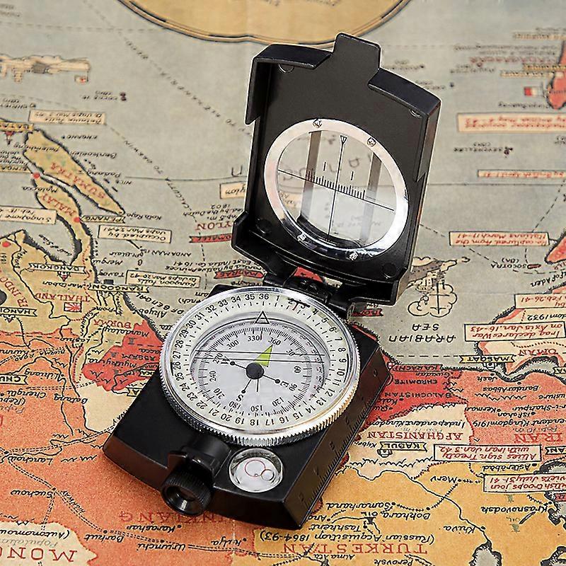 Military Compass, Lensatic Sighting, Waterproof and Shakeproof with Map Measurer Distance Calculator, Pouch for Camping, Hiking