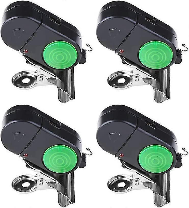 2024 4 Pieces Fish Alarm Bite Indicator Sound Led Fishing Alarm Waterproof Battery-powered Clip-on