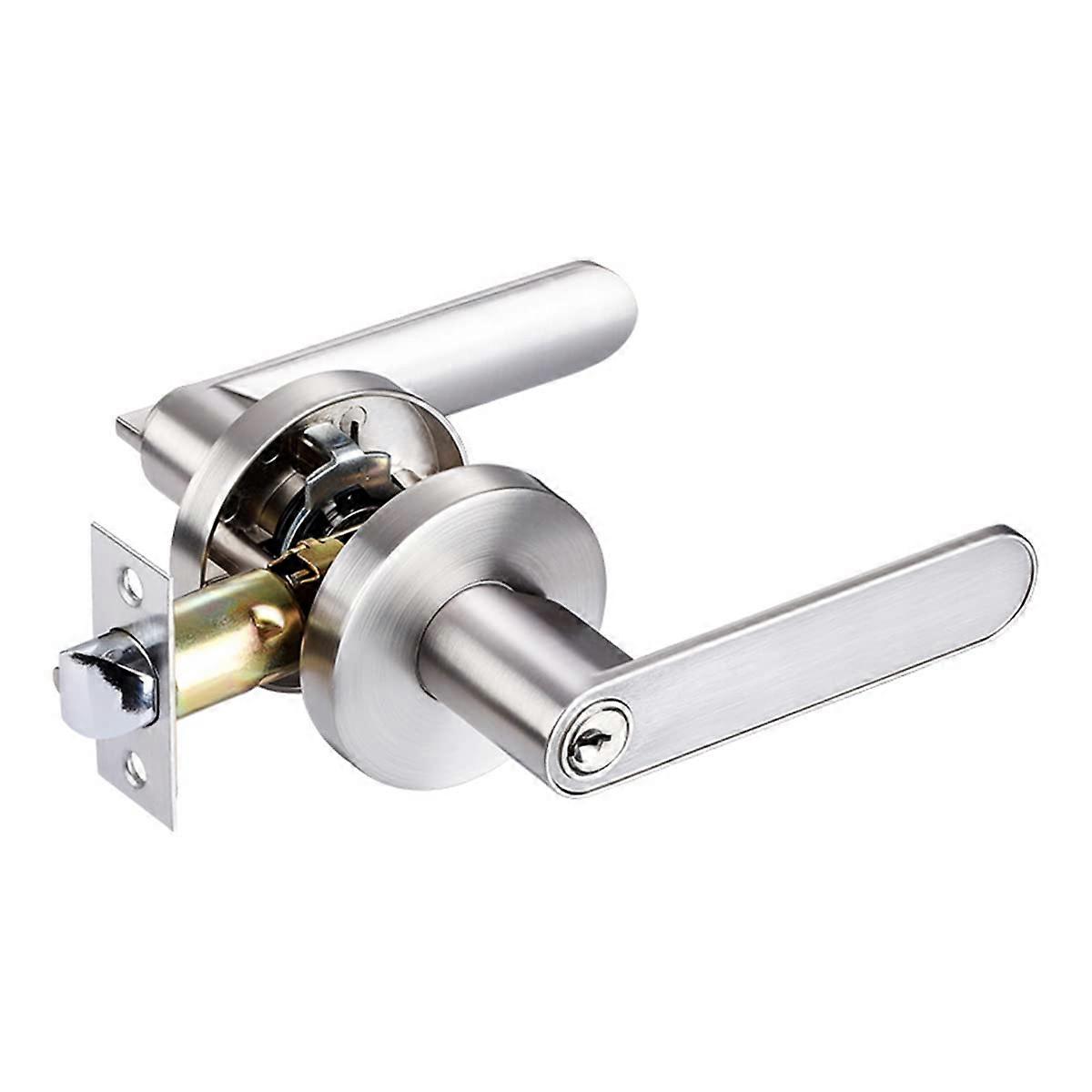 Door Lever Handle Lock, Aluminum Alloy Cloakroom Door Handle, Storage Room and Office, Latch Size 60/70mm