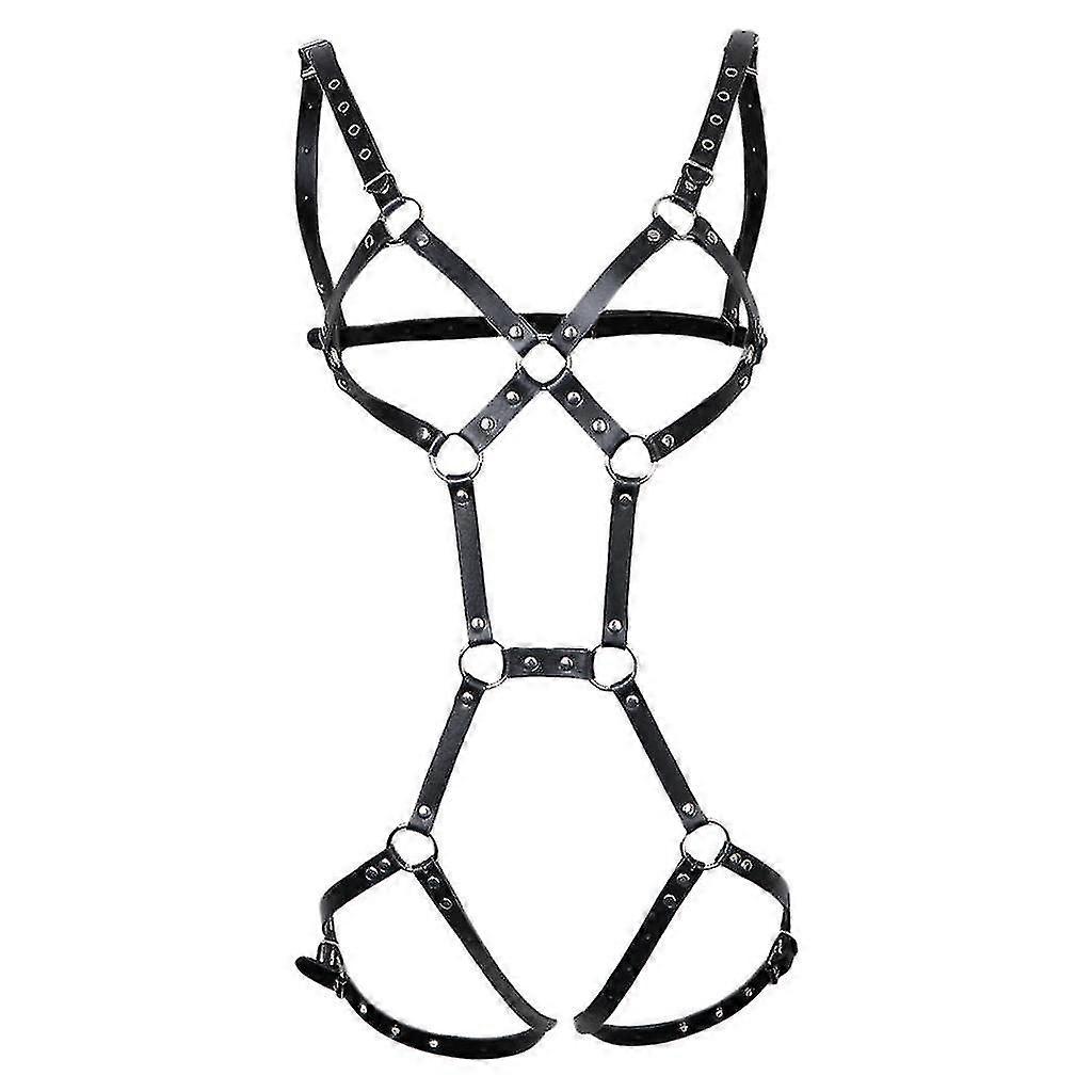 Damläder justerbar gotisk helkroppssele ihålig rem underkläder