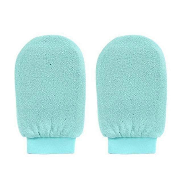 2pcs Gant de gommage Femmes Serviette de lavage Double Side Spa Gommage Serviette De peau morte Enlèvement Cyan